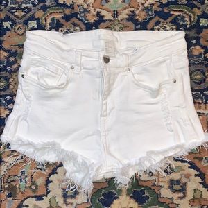 White Cut Off Shorts
